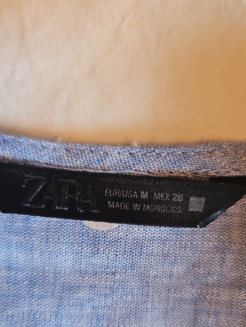 Zara Light Blue Top with Bow Tie Front Detail Size Medium - Picture 2 of 3
